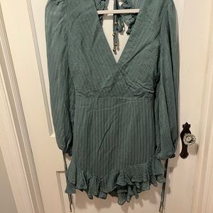 Sage green long sleeve dress